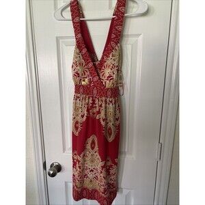 Dress Size S Red/Gold Sleeveless Dress